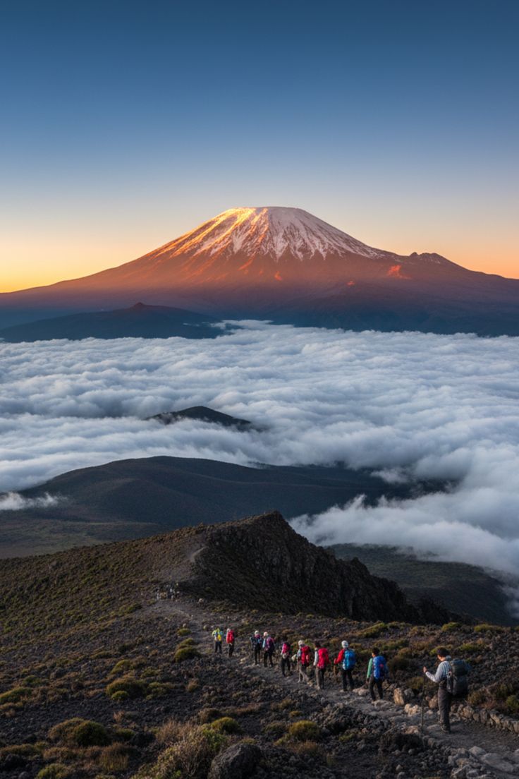 Mount Kilimanjaro summit above the clouds